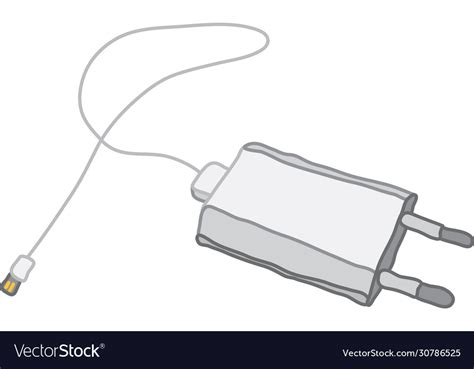 White cell phone charger with cord Royalty Free Vector Image