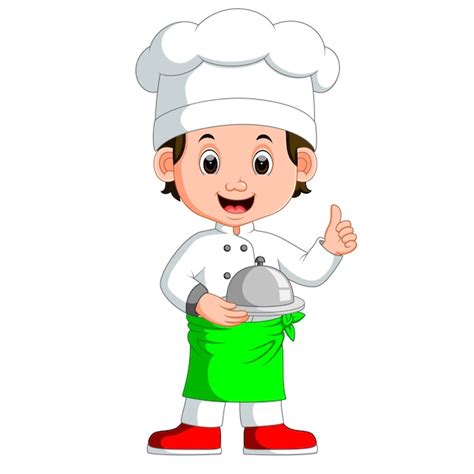 Premium Vector | Boy chef cartoon