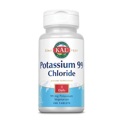 KAL Potassium Chloride 99mg | Nutritive Electrolyte Support for Bones ...