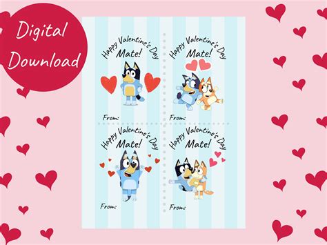 Bluey Valentine's Day Cards | Etsy