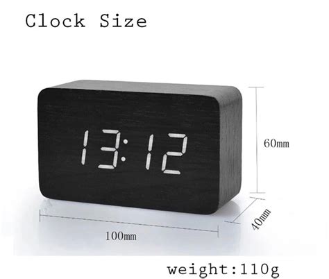 LED Black Wooden Digital Clock, Furniture & Home Living, Home Decor, Clocks on Carousell