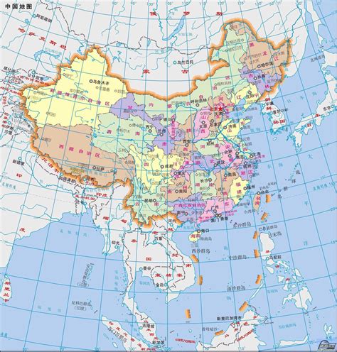 Detailed political and administrative map of China in Chinese. China detailed political and ...