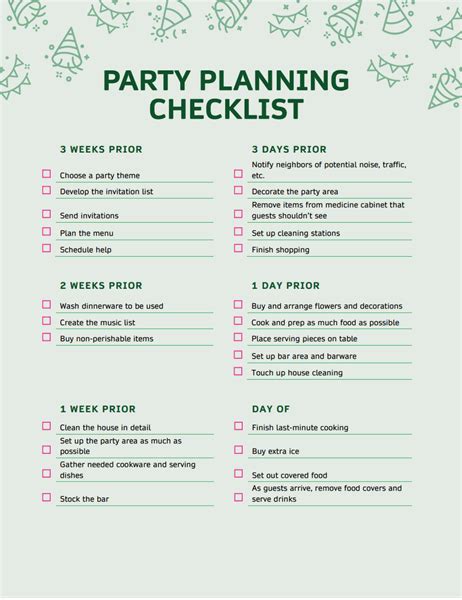 Party Planning Template | DocTemplates