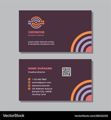 Business card template with logo - concept design Vector Image