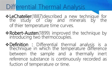 Differential Thermal Analysis