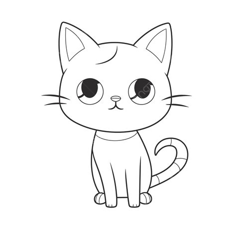 Cute Cat Coloring Pages For Kids Cute Cat Coloring Outline Sketch Drawing Vector, Cat Drawing ...