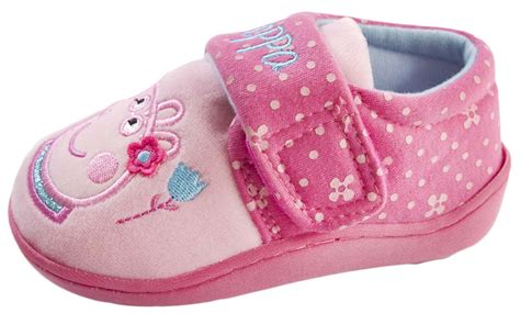 Girls Peppa Pig Slippers 3D Novelty Fleece Faux Fur Booties Pink Kids Size 4 -11 | eBay