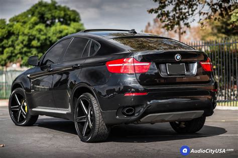 22" Paragon Wheels Rosso Affinity Gloss Black Milled Rims | 2011 BMW X6 xDrive | BLG110217