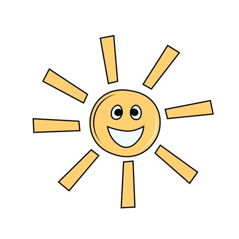 Funny sun character vector illustration 12808056 Vector Art at Vecteezy