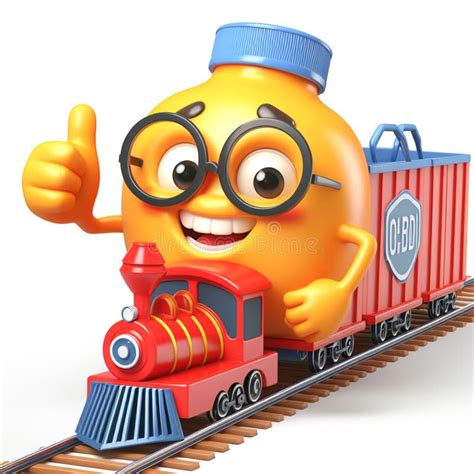 3D Funny Train Locomotive Cartoon for Illustrations for Children. AI ...