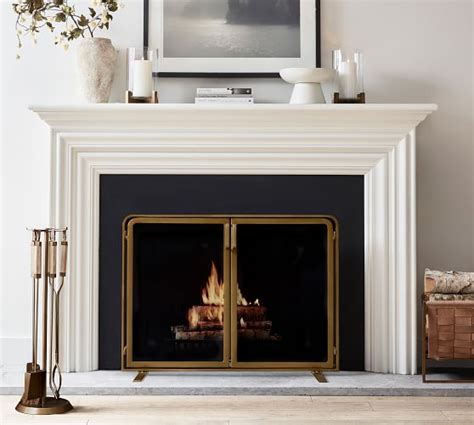 Vail Mesh Fireplace Screen with Doors | Pottery Barn