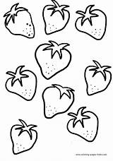 Strawberries color Page sketch template