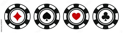 Poker chips color icons vector set. Playing poker concept. Isolated Casino poker chip logo ...