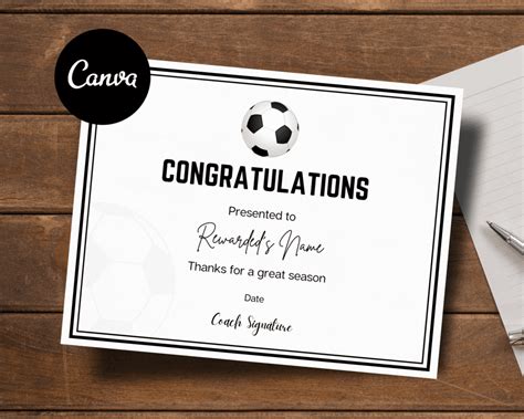 Custom Soccer Award Certificate Template | Amwa Templates