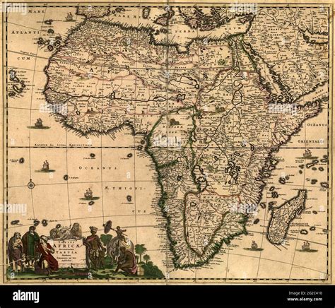 Antique Map, Africa Map, Old Africa Map, Retro Africa Map, Vintage Africa Map, Antique Africa ...