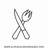 Silverware Coloring Pages Sketch Page sketch template