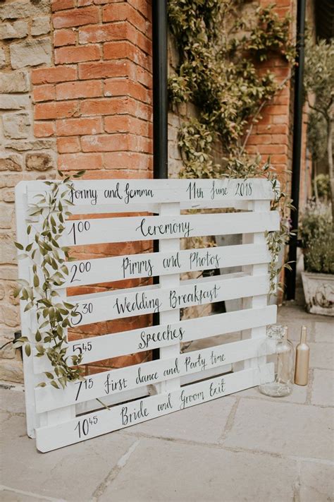 {DIY White Painted Palette Order of The Day Sign Wedding Decor ...