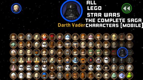 All LEGO Star Wars The Complete Saga Characters (Mobile) - YouTube