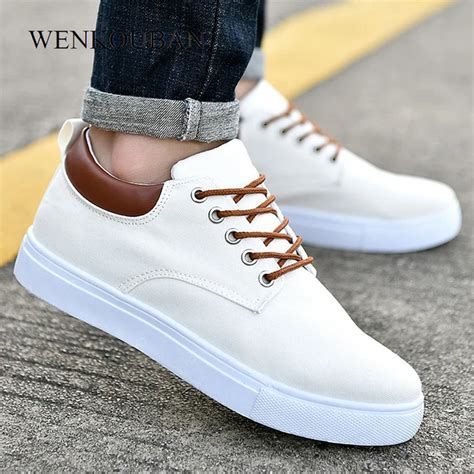 Designer Canvas Sneakers Men Vulcanize Shoes Autumn Platform Shoes Breathable White Sneakers Men ...