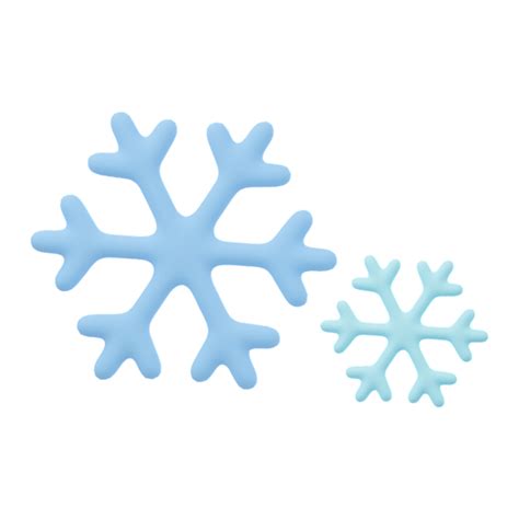 3D cartoon weather icon snow. Clouds and snowflakes sign isolated on ...