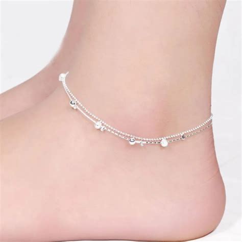 2017 Women Silver color Anklet Bead Ankle Bracelet Fashion Anklets for Women New Foot Jewelry ...