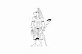 Anubis  Egyptian God Coloring Page SVG Cut By Creative Fabrica sketch template
