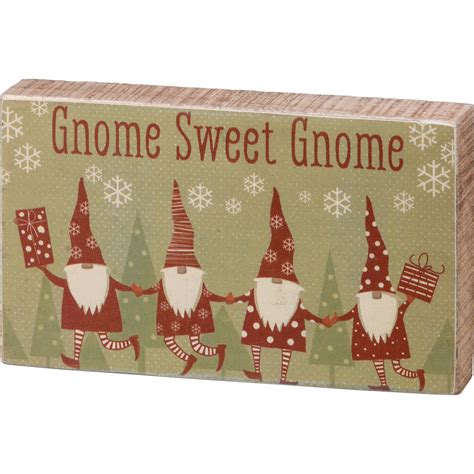 Gnome Sweet Gnome Block Sign | Primitives By Kathy