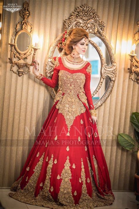 Red Dulhan Maxi in Lahnga Shape Model# B 1824 | Bridal dress design, Red bridal dress, Bridal ...