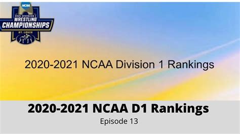 Episode 13 2020-2021 NCAA Division 1 Rankings - YouTube