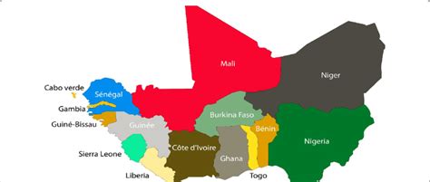 Illustration showing ECOWAS member states | Download Scientific Diagram