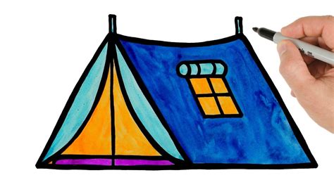 How to Draw Camping Tent Easy | Drawing Tutorial for Beginners - YouTube