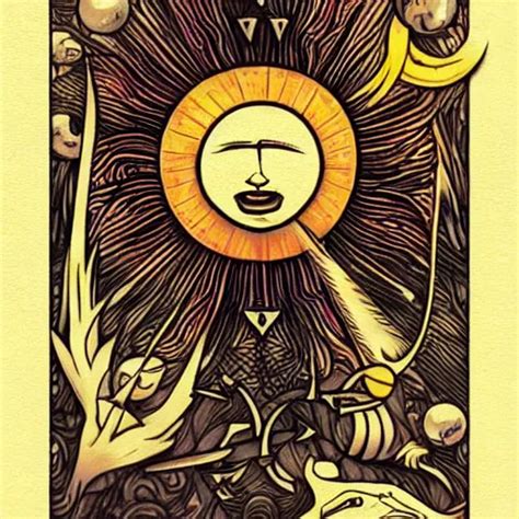 sun and moon in tarot card style, tarot deck, fantasy, | Stable ...