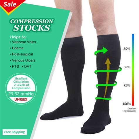 Medical Compression Socks 23-32 mmHg Women Men Relieve Varicose Veins Stockings | eBay