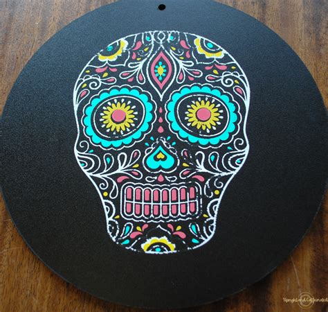 Impress Everyone with this Colorful DIY Sugar Skull Sign - Upright and Caffeinated