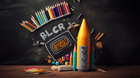 Premium AI Image | this image shows a back to school rocket written on a drawing board in the ...