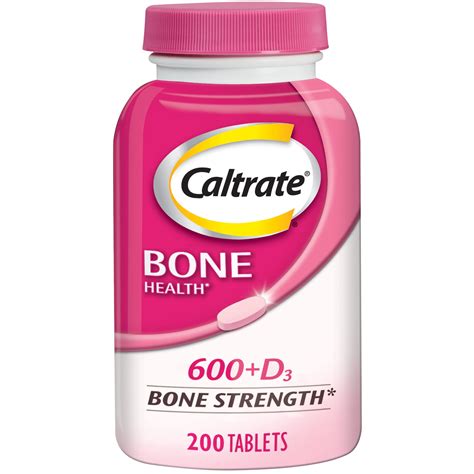 Caltrate 600 Plus D3 Calcium and Vitamin D Supplement Tablets, Bone ...