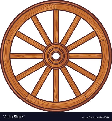 Old wooden wheel Royalty Free Vector Image - VectorStock