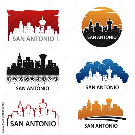 San Antonio City Skyline Logo Vector Stock Vector | Adobe Stock