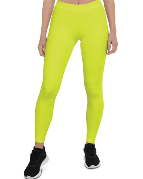 Neon Yellow Leggings Womens Workout Pants Highlighter Neon | Etsy