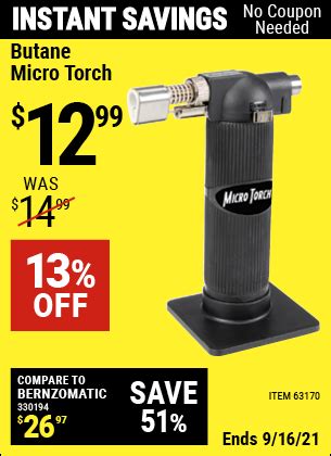 Butane Micro Torch for $12.99 – Harbor Freight Coupons