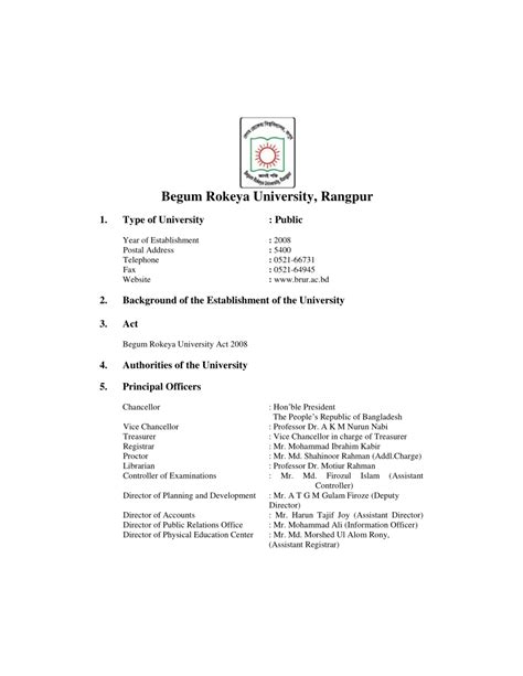 (PDF) Begum Rokeya University, Rangpur