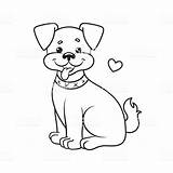 Coloring Page With A dog Vector Illustration  Dog coloring sketch template