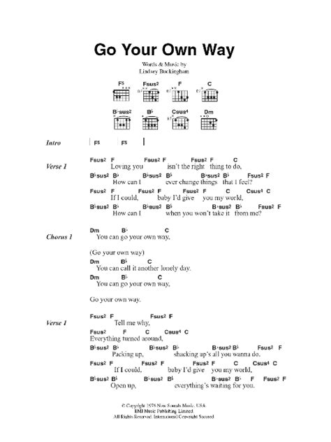 Go Your Own Way by Fleetwood Mac - Guitar Chords/Lyrics - Guitar Instructor