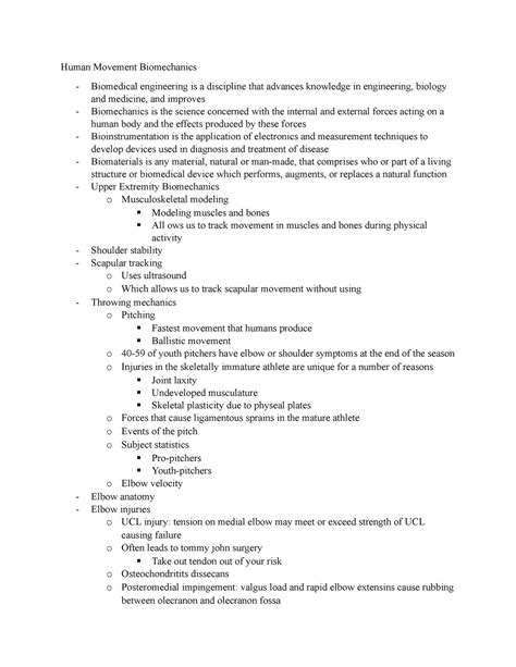 Human Movement Biomechanics - Human Movement Biomechanics Biomedical engineering is a discipline ...