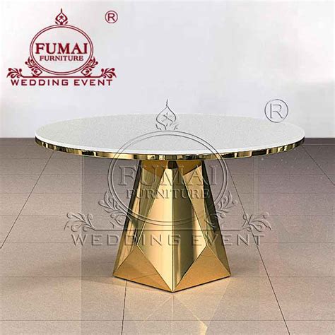 Banquet hall tables golden base modern elegant style - Fumai