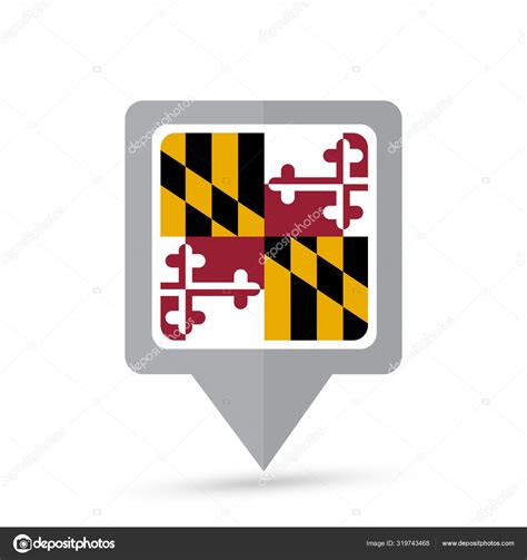 Maryland state flag map icon Stock Vector Image by ©Cartarium #319743468