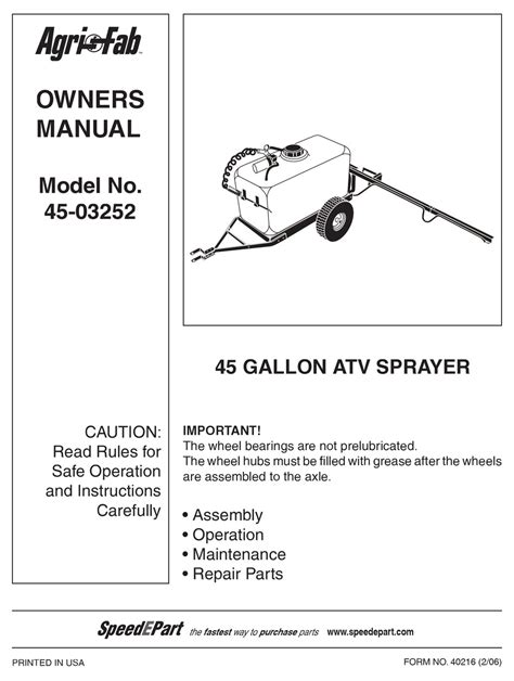 AGRI-FAB 45-0325 OWNER'S MANUAL Pdf Download | ManualsLib