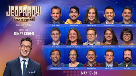 'Jeopardy!' Sets Tournament of Champions With Buzzy Cohen as Guest Host