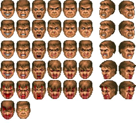 Classic Doomguy HUD Faces [Transparent Background] by SuperNaturalBoden ...