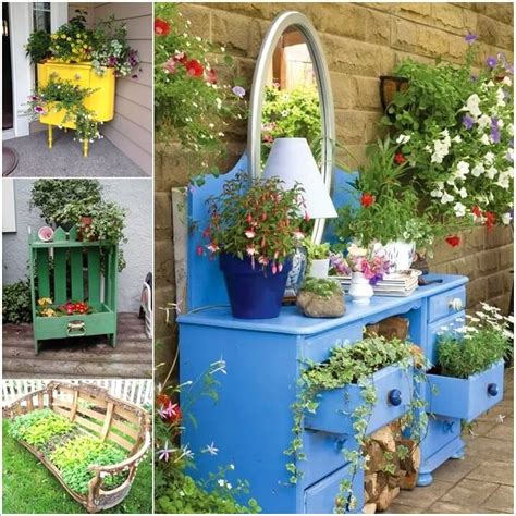 Cool and Creative Recycled Furniture Planter Ideas